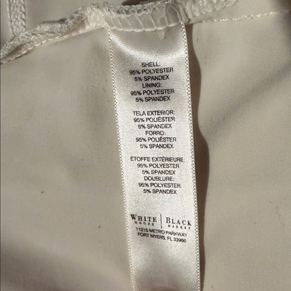 White House Black Market Cream Shell / Blouse with side zipper - Picture 4 of 4